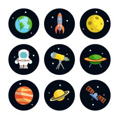 Space icons set N6