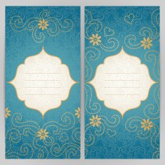 Vintage ornate cards with flowers and curls N8