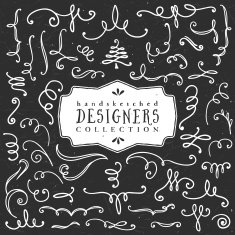 Chalk decorative curls and swirls Designers collection N2