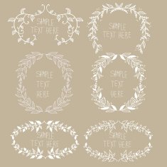 Hand drawn set of wreaths N6