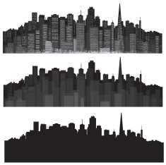 Vector cities silhouettes N3