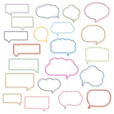 Colored Line Speech Bubbles N2