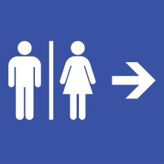 Toilet flat icon and arrow Vector illustration eps10 N3