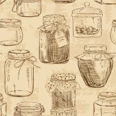 Seamless pattern of mason jars N2