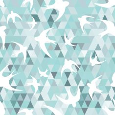 Seamless texture with the swallows and triangles N4