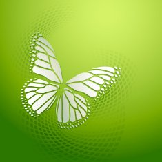 Abstract green background with butterfly N2