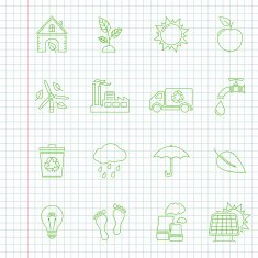 Environment thin line icons