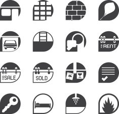 Silhouette Simple Real Estate icons N3