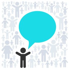 People pictogram and empty text bubble N2