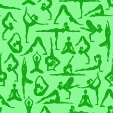 Seamless pattern of yoga poses N5