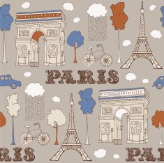 Vector hand drawn illustration with Paris symbols N2