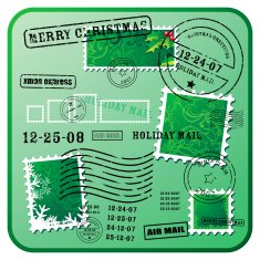 Christmas Stamp Collection Green