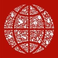 Christmas globe map concept