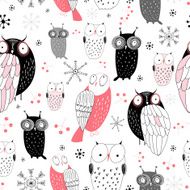 Graphic pattern of owls