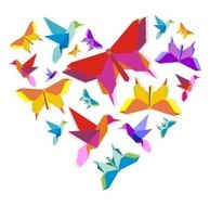 Origami heart composition