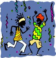 Africanos bailando en fiesta