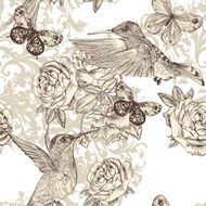 Beautiful vector background with butterflies in vintage style N2