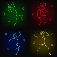 Dancing figures icons