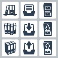 Vector isolated archive icons set