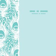 Soft peacock feathers vector square torn seamless pattern background