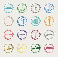 Industrial and logistic color icons