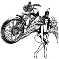 woman and a motorcycle N3