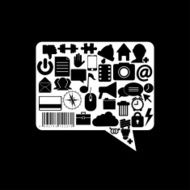 Vector bubble speech icon on black background