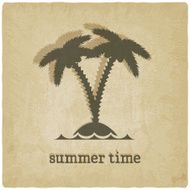 old background with palm tree