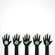 United for ecology concept with hands N2