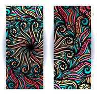 Set of abstract colorful banners with floral pattern