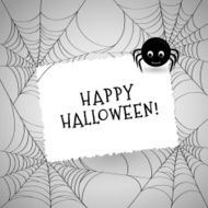 Cute spider and webs Halloween card