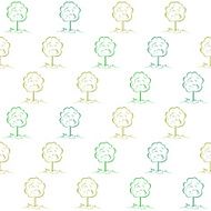 Deciduous tree on a meadow seamless