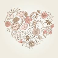 Floral vintage heart shape N2