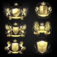 Golden heraldry set