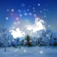 Santa Riding Sleigh Christmas Background N2