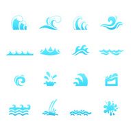 water wave icons vector eps10 N2