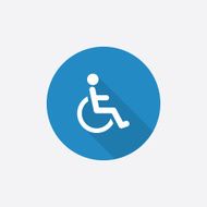 cripple Flat Blue Simple Icon with long shadow