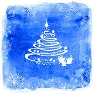 Christmas tree on a watercolor background