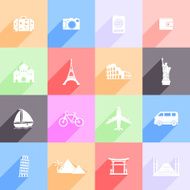 Travel and landmarks icons