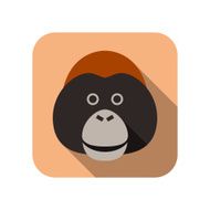 animal gorilla face flat icon N3
