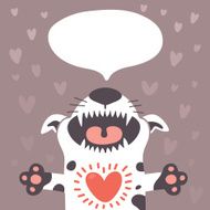 Card to the birthday or other holiday with cute dog N2