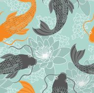 Chinese carps seamless pattern N4
