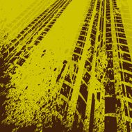 Yellow tire track background N13