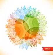 Vector multicolor isolated sunflower