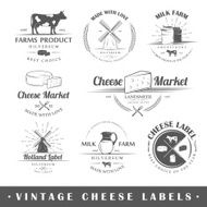 Set of vintage labels cheese N2