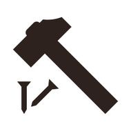 Hammer and nail icon