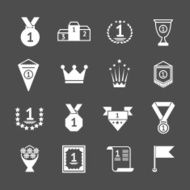 Set icons of awards prizes and trophy