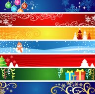 Christmas banners with space for internet page