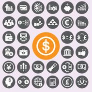 Money icons set Vector EPS10