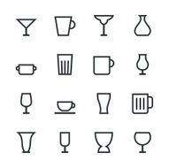 Glass and Cup Silhouette Icons N2